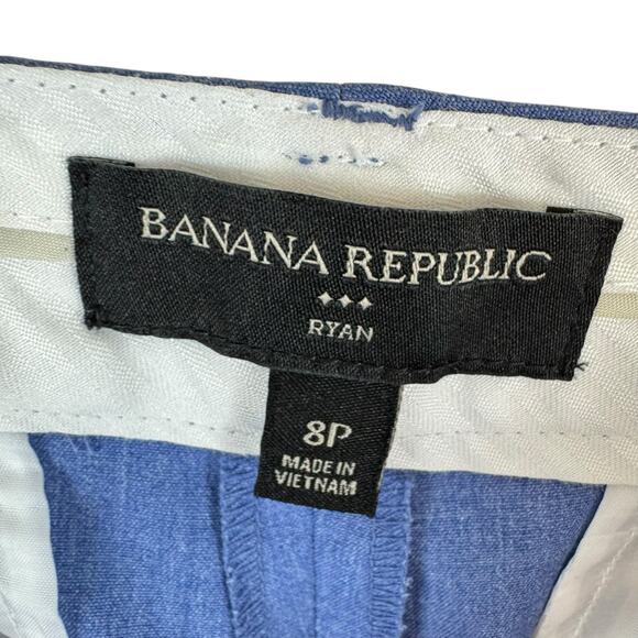 Banana Republic Blue Ryan Fit Straight Leg Mid Rise Chino Pants Trousers Size 8P - Picture 4 of 5